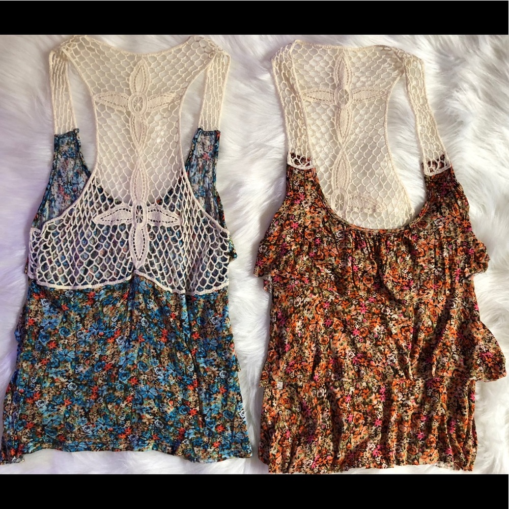 2 pz 👚 Blusas floredas sz S..